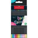 Faber-Castell Buntstifte Black Edition Neon+Pastell 12er Kartonetui